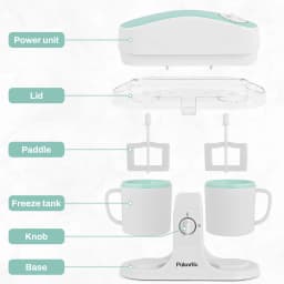 Automatic Ice Cream Maker with Built-in Compressor Party Essential Ice Cream Maker Machine, Dual 500ml Cups with Timer, 120V US