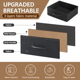 JHK 3 Fabric Drawers Cabinets with Charging Station Bedside End Table with USB/Type-C Ports Outlets Nightstand for Furniture