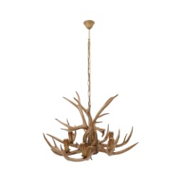 110V Resin Deer Antler Ceiling Light Retro Style Deer Chandelier 6 Lights for Dining Room Kitchen Hallway Bars Hotels