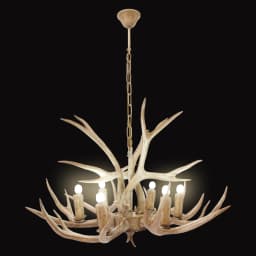 110V Resin Deer Antler Ceiling Light Retro Style Deer Chandelier 6 Lights for Dining Room Kitchen Hallway Bars Hotels