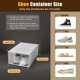 24 Pack Shoe Storage Boxes, Clear Plastic Stackable Shoe Organizer, Foldable Shoe Rack, Space-Saving Home & Office Organizatio