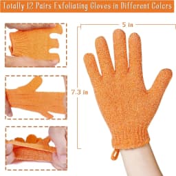24 Pieces Exfoliating Bath Gloves, Beauty Spa Massage Skin Shower Gel Body Scrub Gloves with Loops - 12 Colors