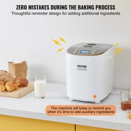 SucceBuy 2/3 LB Bread Maker 15-in-1 Dough Machine Nonstick Ceramic Pan Automatic Bread maker with Gluten Free Setting