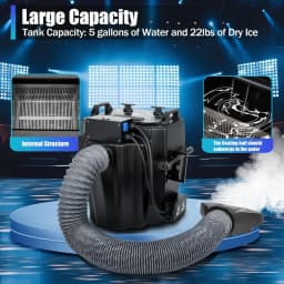 6000W Dry Ice Fog Machine, Dry Ice Smoke Machine Effect with Tube, High Density Smoke Machine with Tube Adjustable Temperature