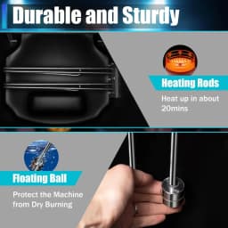 6000W Dry Ice Fog Machine, Dry Ice Smoke Machine Effect with Tube, High Density Smoke Machine with Tube Adjustable Temperature