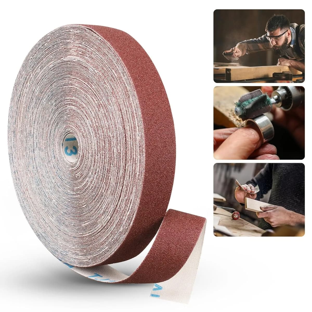 1inch Emery Cloth Rolls, Continuous Sandpaper (2m / 5m) Suitable for Wood Sanding, Metal Polishing, Car Detailing