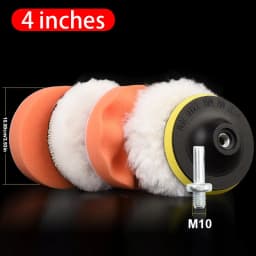 KKJOY 6pcs/set Car Polishing Sponge Pads Kit Foam Pad Buffer Kit Polishing Machine Wax Pads 3/4/5 Inch for Removing Scratches