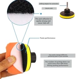 KKJOY 6pcs/set Car Polishing Sponge Pads Kit Foam Pad Buffer Kit Polishing Machine Wax Pads 3/4/5 Inch for Removing Scratches