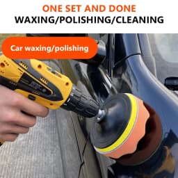 KKJOY 6pcs/set Car Polishing Sponge Pads Kit Foam Pad Buffer Kit Polishing Machine Wax Pads 3/4/5 Inch for Removing Scratches