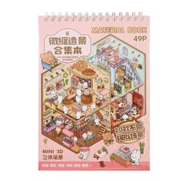 3D Cabin Scene Stickers Book Visual Stacking Cartoon Scene Sticker Collection DIY Cabin Scene Toy Game Stickers