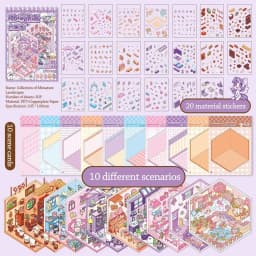 3D Cabin Scene Stickers Book Visual Stacking Cartoon Scene Sticker Collection DIY Cabin Scene Toy Game Stickers