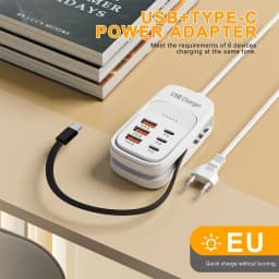 Fast USB Charger 6 in 1 Power Strip Desktop Charging Station Fast Charging Cord EU/UK/US Plug USB HUB Adapter Socket 3PD 3USB