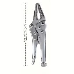 5-Inch Heavy-Duty Mini Sharp-Nose Pliers - Adjustable Height, Non-Slip Grip, Compact & Sturdy Metal Clamping Tool