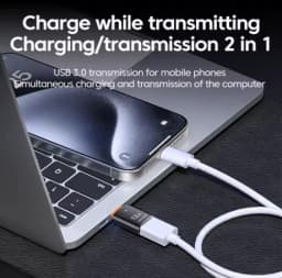 12A USB 3.0 To Type C Adapter LED OTG USB C Male to USB A Female Connector For iPhone 15 Tablet Notebook Android Phones Adapter