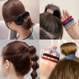 1109pcs Women Dark Hair Accessories Set Elastic Seamless Ponytail Scrunchies Small Rubber Bands Fashion Hair Ties Headbands