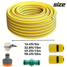5/10/20m Heavy-Duty Rubber Garden Hose - Scratch & Wear Resistant, Leak-Proof, All-Season for Home, Balcony & Car Washing