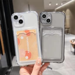 Transparent Card Bag Holder Phone Case For iPhone 17 Pro Max 11 12 13 14 15 16 18 Pro Max Air 7 8 Plus XR XS SE 2020 2022 Cover