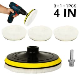 KKJOY 4" Pads Polishing Wheel for Electric Drill Polisher Sanding And Buffing Accessory