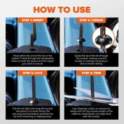 1000-100set Self-locking Nylon Universal Cable Tie Buckle Heavy Duty Zip Ties with Pin & Button Car Daily Repair Fastening Strap