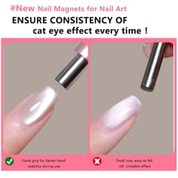 1/2Pcs Nail Cat Eye Magnetic Ball With Nail Magnetic Stick Tool Set Double-head Strong Magnet Pen 3D Cat Eye Gel Nail Supplies