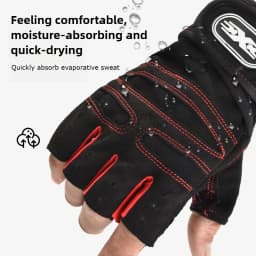 Workout Gloves for Men Women Half Finger Glove with Wrist Wrap for Sport Weight Lifting Training Bicycle Motorcyclist Gym Glove