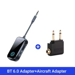 Bluetooth 6.0 AUX Audio Transmitter Receiver 2 IN 1 Wireless Adapter 3.5MM With Mic HiFi Stereo Music For Car TV PC Airplane