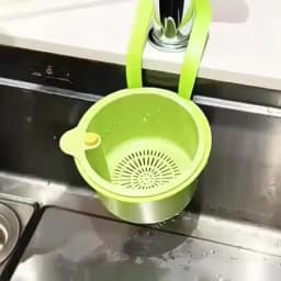 Press-Type Drain Basket: Food Strainer & Sink Organizer, Multi-Functional for Kitchen & Bathroom Use