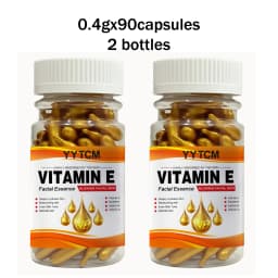 Vitamin E Deep Moisturizing Capsule Essence, Hydrates and Smooths Skin, Contains Plant-Based Squalane, Vitamin C, Deep Hydration and Skin Brightening Essence (0.4Gx30 Capsules)/Bag-1 Bag