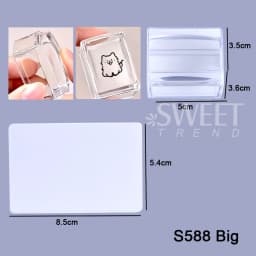 Square Nails Art Stamping Plates Kit French Manicure Transparent Silicone Polish Stencil Template Seal Stamper Scraper Nail Tool