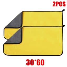 1/2/6/10pcs Microfiber Cleaning Towel Thicken Soft Drying Cloth Car Body Washing Towels Double Layer Clean Rags Car Accessories