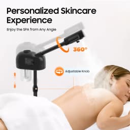 800w Facial Steamer 360° Skin Care Equipment Steamer Black Floor Standing Warm Steam Machine for Salon Beauty Spa Shop