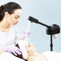 800w Facial Steamer 360° Skin Care Equipment Steamer Black Floor Standing Warm Steam Machine for Salon Beauty Spa Shop