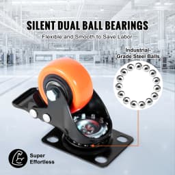 SucceBuy 2/3/4/5/6-inch Swivel Plate Casters Set of 4 with Security Dual Locking PVC Caster Wheels for Cart Furniture Workbench