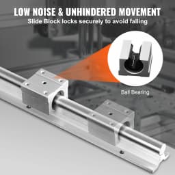 SucceBuy 2PCS Linear Guide Rails SBR12 SBR16 SBR20 SBR25 800-2200mm & 4PCS UU Bearing Blocks Smooth Motion DIY Mills CNC Parts