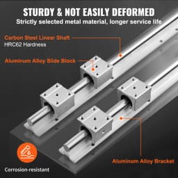 SucceBuy 2PCS Linear Guide Rails SBR12 SBR16 SBR20 SBR25 800-2200mm & 4PCS UU Bearing Blocks Smooth Motion DIY Mills CNC Parts