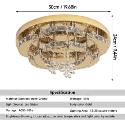 Modern Chandelier Ceiling Lamp K9 Luxury Crystal Led Living Dining Room Decor Pendant Light RC Dimmable Luminaire Home Fixture