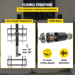 SucceBuy Remote TV Lift Motorized Cabinet TV Mount Bracket Electirc Actuator Lift Column DC Motor Height Adjustable Plasma LCD