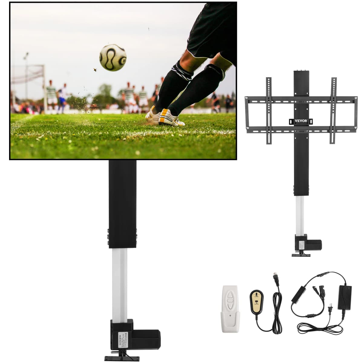 SucceBuy Remote TV Lift Motorized Cabinet TV Mount Bracket Electirc Actuator Lift Column DC Motor Height Adjustable Plasma LCD