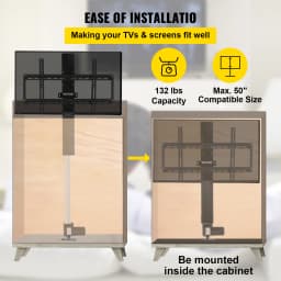 SucceBuy Remote TV Lift Motorized Cabinet TV Mount Bracket Electirc Actuator Lift Column DC Motor Height Adjustable Plasma LCD