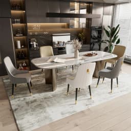 LUVODI Dining Chairs Set of 2 Luxury Microfiber Leather Leisure Chair with Lion Knocker Kitchen Table Chairs for Restaurant