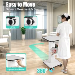 Beauty Trolley Cart for Salon, 33lbs Load Capacity, 4 Lockable Silent 360° Wheels, Multifunctional Beauty Trolley with Tray