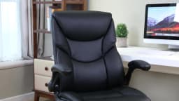 JHK Ergonomic Office Chair Heavy Duty Task Desk Chair with Flip-up Arms PU Leather Adjustable Swivel Rolling Gaming Chair