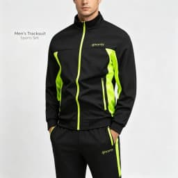 Men's Spring Autumn Track Suit 2 Piece Set Stand Collar Jacket with Pants Casual Sports Running Outfit Matching Athletic Wear