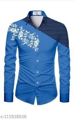 Men's Floral Pattern Shirt 3D Simple Printing Long Sleeve Shirt Men's Casual Fashion Hip-hop Neutral Clothing