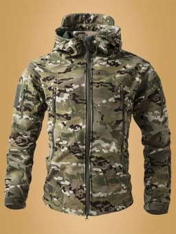 Men's Outdoor Tactical Jacket Winter Waterproof Insulation Camouflage Jacket Fishing Hunting Jacket Mens Lightweight Rain Jacket