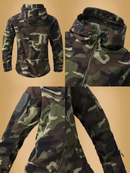 Men's Outdoor Tactical Jacket Winter Waterproof Insulation Camouflage Jacket Fishing Hunting Jacket Mens Lightweight Rain Jacket