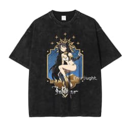Saber T Shirt Anime Fate Rin Oversized Vintage Washed T-shirts Streetwear Retro Manga DTG Printing Tops Tees Men 100% Cotton