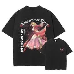 Saber T Shirt Anime Fate Rin Oversized Vintage Washed T-shirts Streetwear Retro Manga DTG Printing Tops Tees Men 100% Cotton
