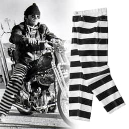 16oz 100% Cotton Heavyweight Striped Work Pants - Thick Canvas Rock & Roll Motorcycle Trousers / Amekaji Rider's Jeans OKONKWO