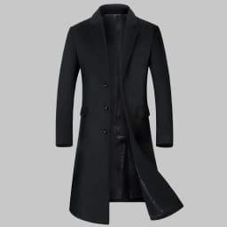 Men's High-Quality Autumn Winter Wool Coat Long Fashion Trench Coat Over-the-Knee Thick Cotton M-4XL